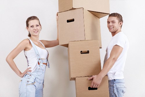 Professional movers handling equipment during a Waterloo commercial move