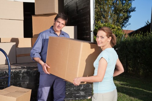 Commercial moving team handling office furniture and equipment in Waterloo